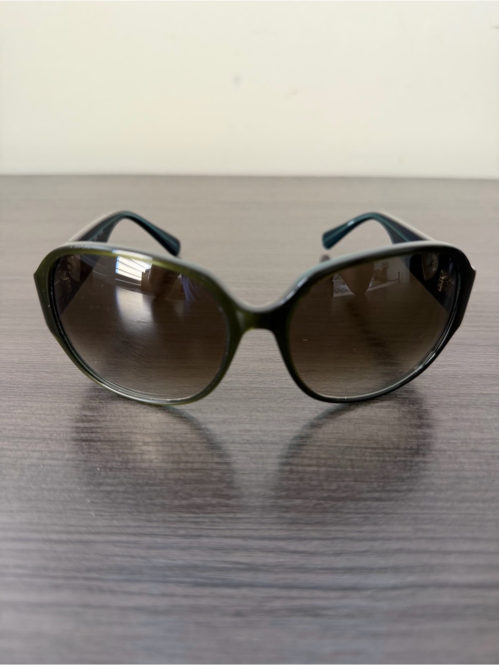 Coach S2027 Olive Sunglasses Womens Sunglasses Brown Gradient Lens Heart Logo